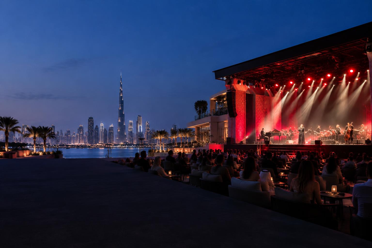 A live performance beside Dubai’s skyline